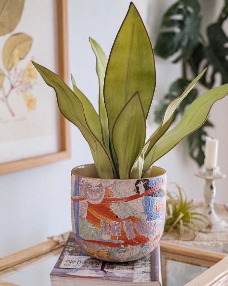 Handmade Contemporary Artisan Pottery Planter, Outdoor, Indoor, Front