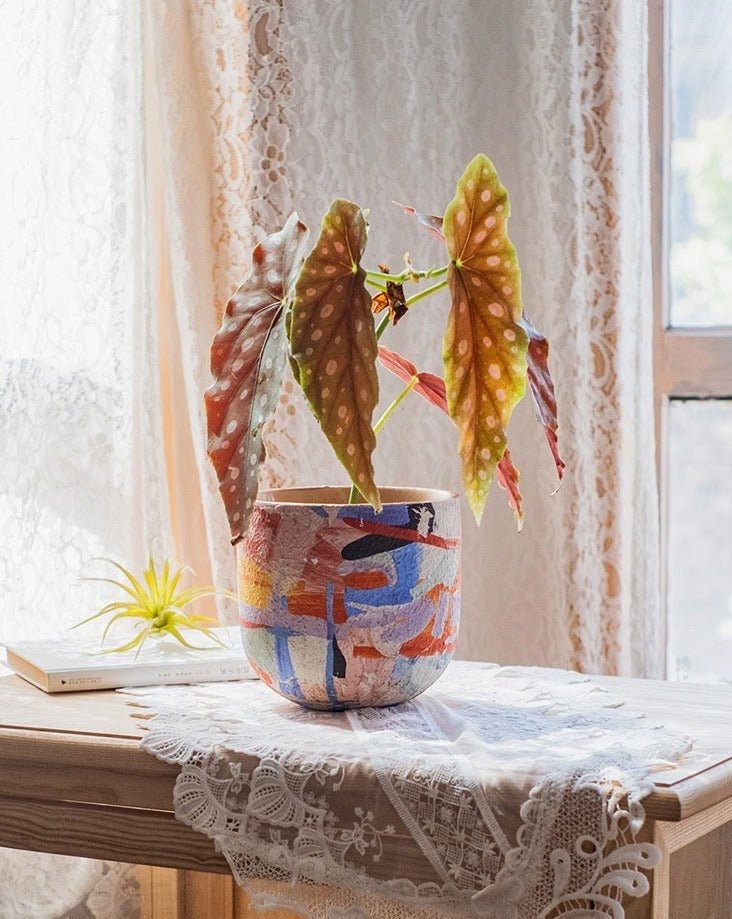 Handmade Contemporary Artisan Pottery Planter, Outdoor, Indoor, Front