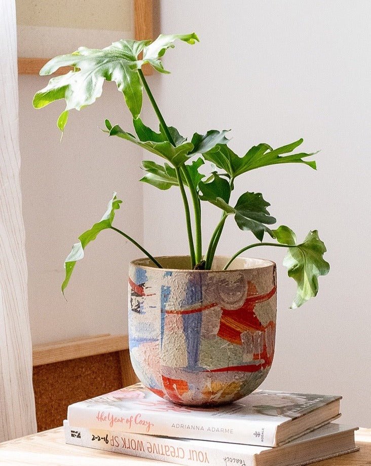 Handmade Contemporary Artisan Pottery Planter, Outdoor, Indoor, Front