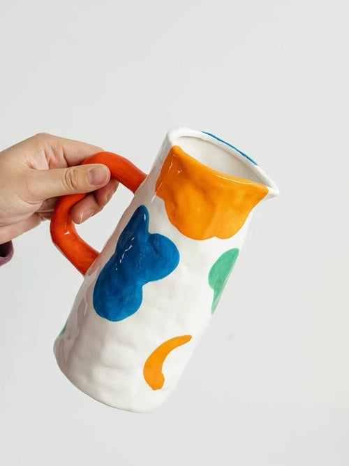 Handpainted Contemporary Abstract Ceramic Vase - Whimsical Eclectic